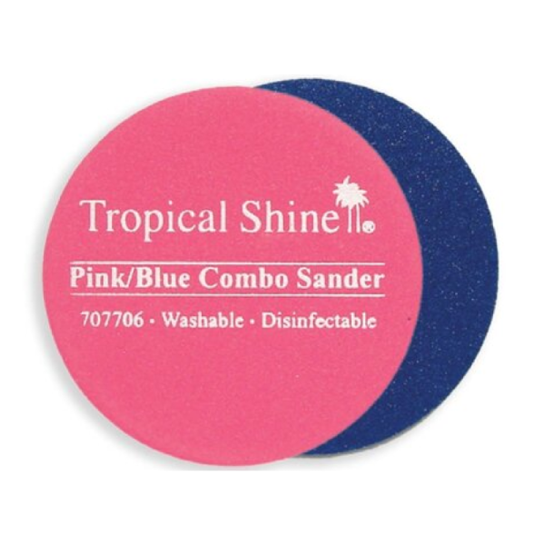 TROPICAL SHINE Washable Disinfectable Pink/Blue Round Sander, 220/400 File - 707706