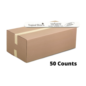 TROPICAL SHINE Washable Disinfectable White Lightning Medium/Fine File 180, 7.5" 50 Counts - PK707508