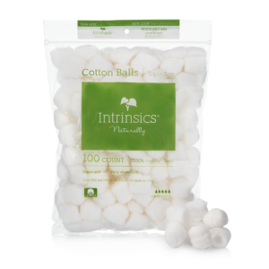 INTRINSICS NATURALLY Cotton Balls Large Triple -Sized, 100% Pure Cotton, 100 Counts - 189100