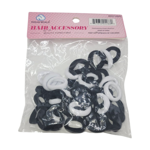 CHLOE HAIR ACCESSORIES Small Hair Band Black and White 45pcs - BR2710BW