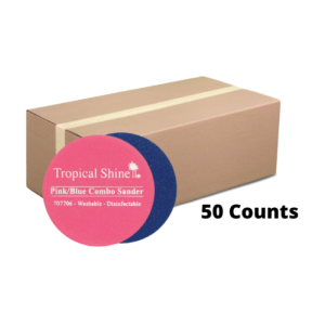 TROPICAL SHINE Washable Disinfectable Pink/Blue Round Sander 220/400, 50 Counts - PK707706