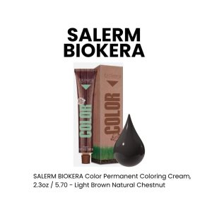 SALERM BIOKERA Color Permanent Coloring Cream, 2.3oz - 5.70 - Light Brown Natural Chestnut