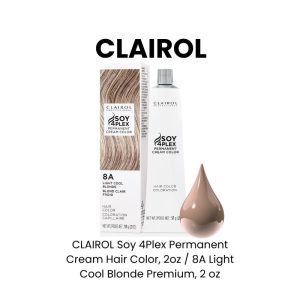 CLAIROL Soy 4Plex Permanent Cream Hair Color, 2oz - 8N Light Neutral Blonde Premium, 2 oz