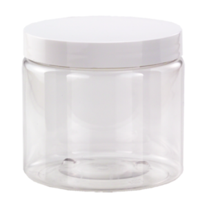 TOLCO CORPORATION Clear Pet Jar W/White Smooth 89/400 Closure 16oz 300646