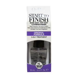 OPI Start to Finish Base Coat, Top Coat & Strengthener 3-in-1 Treatment, 0.5oz / 15ml