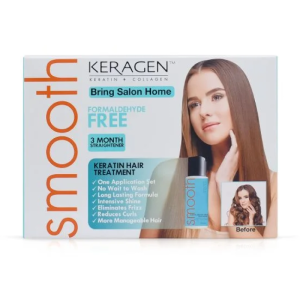 KERAGEN Brazilian Keratin Hair Smoothing Treatment Express Home Kit