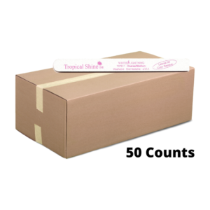 TROPICAL SHINE Washable Disinfectable White Lightning Coarse/Medium File 100/180, 7.5" 50 Counts - PK707511