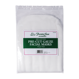 FANTASEA COSMETICS Pre -cut Gauze Facial Masks - 10"L x 8 -1/2"W x 4"H, 50pcs - FSC636