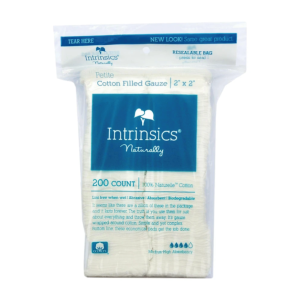 INTRINSICS NATURALLY Nail Tech's Choice 2? x 2?, Cotton Filled Gauze, 200 Counts - 407100