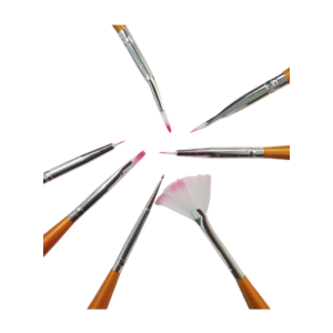 URBAN NAIL 7 Piece Nail Art Brush Set Gold HNDL - CNTZ-28