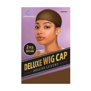 DREAM WORLD PRODUCTS Deluxe Wig Cap Brown 2 Pcs - DRE097BR