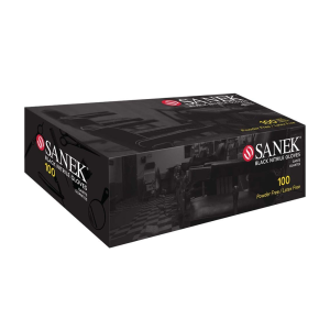 GRAHAM BEAUTY SANEK Black Nitrile Gloves, 100 Count - Small