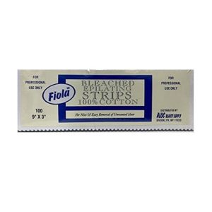 FIOLA - Bleached Epilating Cotton, 100 Count 9"x3" - DUKANEE BEAUTY SUPPLY