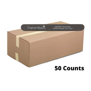 TROPICAL SHINE Washable Disinfectable Black File Coarse 100, 7.5" 50 Counts - PK707503