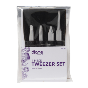 DIANE BEAUTY 4 Pk Tweezer Set with Case - D9191