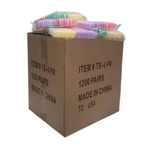 APOLLO BEAUTY Toe Separators 10 Packs Box 1200 Units TS-4 (Soft-Blando) Assorted Color