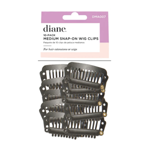 DIANE BEAUTY Medium Snap Wig Clips Black, 10 Pk - DMA007
