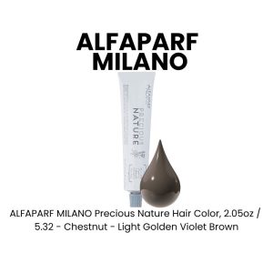 ALFAPARF MILANO Precious Nature Hair Color, 2.05oz - 5.32 - Chestnut - Light Golden Violet Brown