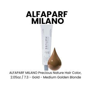 ALFAPARF MILANO Precious Nature Hair Color, 2.05oz - 7.3 - Gold - Medium Golden Blonde