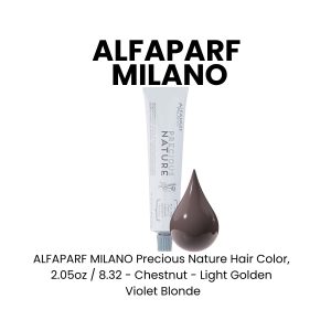 ALFAPARF MILANO Precious Nature Hair Color, 2.05oz - 8.32 - Chestnut - Light Golden Violet Blonde