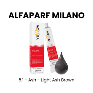 ALFAPARF MILANO Yellow Permanent Color, 3oz - 5.1 - Ash - Light Ash Brown