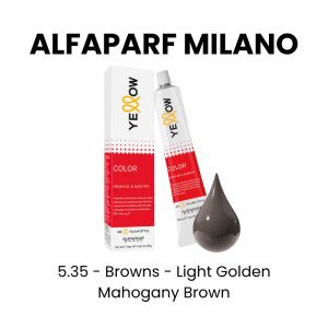 ALFAPARF MILANO Yellow Permanent Color, 3oz - 6.45 - Copper - Dark Copper Mahogany Blonde