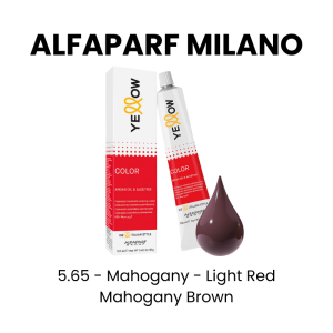 ALFAPARF MILANO Yellow Permanent Color, 3oz - 5.65 - Mahogany - Light Red Mahogany Brown
