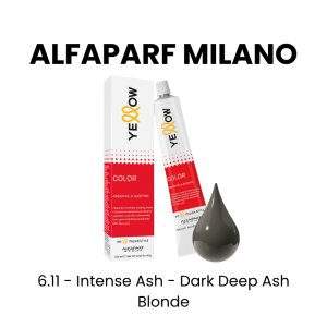 ALFAPARF MILANO Yellow Permanent Color, 3oz - 6.11 - Intense Ash - Dark Deep Ash Blonde