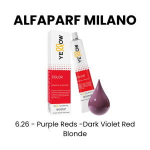 ALFAPARF MILANO Yellow Permanent Color, 3oz - 6.26 - Purple Reds - Dark Violet Red Blonde