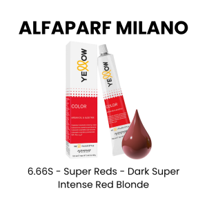 ALFAPARF MILANO Yellow Permanent Color, 3oz - 5.66S - Super Reds - Light Super Intense Red Brown