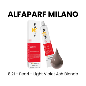 ALFAPARF MILANO Yellow Permanent Color, 3oz - 8.21 - Pearl - Light Violet Ash Blonde