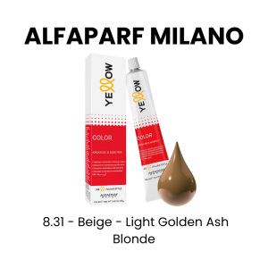 ALFAPARF MILANO Yellow Permanent Color, 3oz - 9.31 - Beige - Very Light Golden Ash Blonde