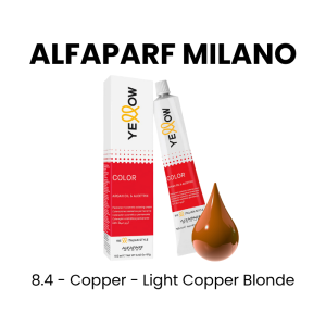 ALFAPARF MILANO Yellow Permanent Color, 3oz - 8.4 - Copper - Light Copper Blonde