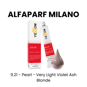 ALFAPARF MILANO Yellow Permanent Color, 3oz - 9.21 - Pearl - Very Light Violet Ash Blonde