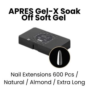 APRES Gel - X Soak Off Soft Gel Nail Extensions 600 Pcs - Natural -Almond - Extra Long