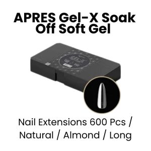 APRES Gel - X Soak Off Soft Gel Nail Extensions 600 Pcs - Natural -Almond - Long