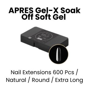 APRES Gel - X Soak Off Soft Gel Nail Extensions 600 Pcs - Natural -Round - Extra Short