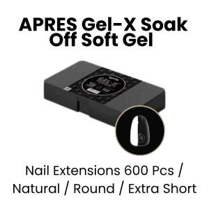 APRES Gel - X Soak Off Soft Gel Nail Extensions 600 Pcs - Natural -Round - Short
