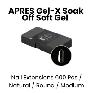 APRES Gel - X Soak Off Soft Gel Nail Extensions 600 Pcs - Natural -Round - Medium