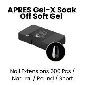 APRES Gel - X Soak Off Soft Gel Nail Extensions 600 Pcs - Natural -Round - Long