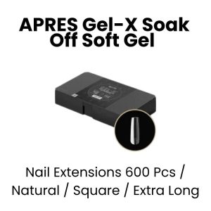 APRES Gel - X Soak Off Soft Gel Nail Extensions 600 Pcs - Natural -Round - Extra Long