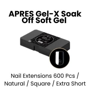 APRES Gel - X Soak Off Soft Gel Nail Extensions 600 Pcs - Natural -Square - Extra Short