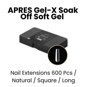 APRES Gel - X Soak Off Soft Gel Nail Extensions 600 Pcs - Natural -Square - Long