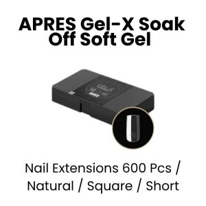 APRES Gel - X Soak Off Soft Gel Nail Extensions 600 Pcs - Natural -Square - Short
