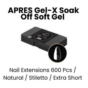 APRES Gel - X Soak Off Soft Gel Nail Extensions 600 Pcs - Natural -Stiletto - Extra Short