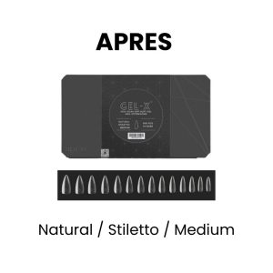 APRES Gel - X Soak Off Soft Gel Nail Extensions 600 Pcs - Natural -Stiletto - Medium