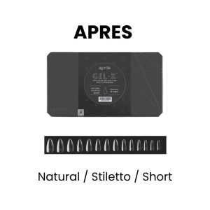 APRES Gel - X Soak Off Soft Gel Nail Extensions 600 Pcs - Natural -Stiletto - Short