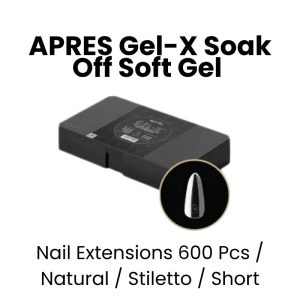 APRES Gel - X Soak Off Soft Gel Nail Extensions 600 Pcs - Sculpted -Stiletto - Short