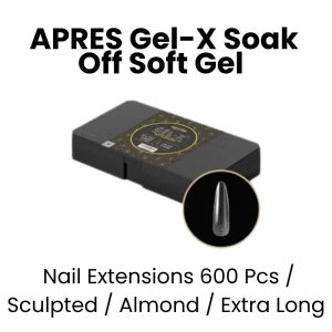 APRES Gel - X Soak Off Soft Gel Nail Extensions 600 Pcs - Sculpted -Almond - Extra Long