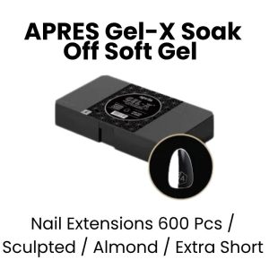 APRES Gel - X Soak Off Soft Gel Nail Extensions 600 Pcs - Sculpted -Almond - Extra Short